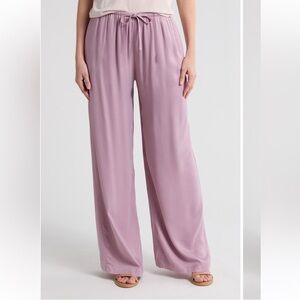 Nordstrom Rack Tie Front Satin Wide Leg Pants